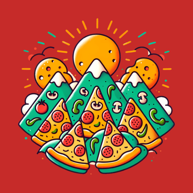 Funny Pizza Moutain for Pizza Lovers by logiamerch