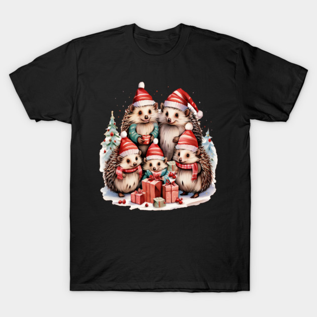 Merry Christmas Hedge Hogs T-Shirt by BirdsnStuff