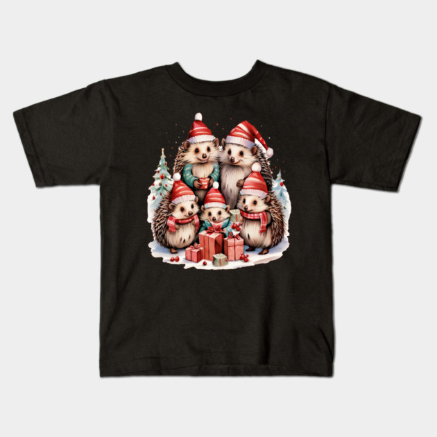 Merry Christmas Hedge Hogs Kids T-Shirt by BirdsnStuff