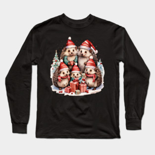 Merry Christmas Hedge Hogs Long Sleeve T-Shirt