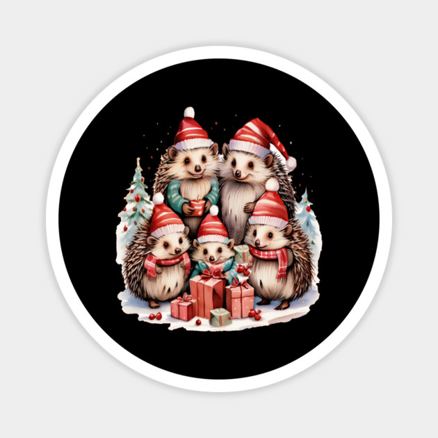 Merry Christmas Hedge Hogs Magnet by BirdsnStuff