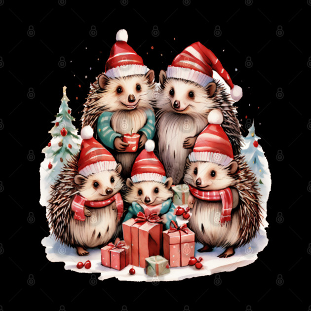 Merry Christmas Hedge Hogs by BirdsnStuff