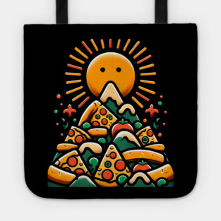 Funny Pizza Moutain for Pizza Lovers Tote