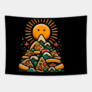 Funny Pizza Moutain for Pizza Lovers Tapestry