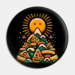 Funny Pizza Moutain for Pizza Lovers Pin