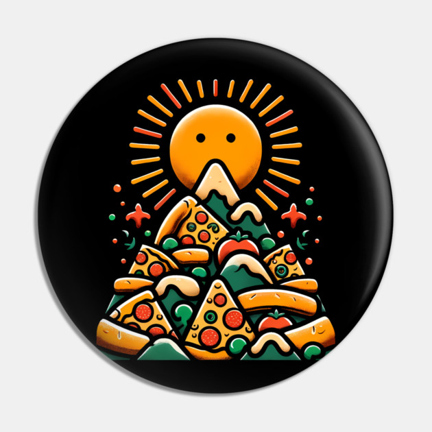 Funny Pizza Moutain for Pizza Lovers Pin by logiamerch