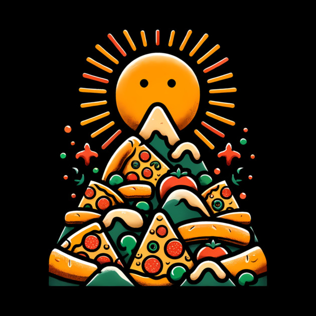 Funny Pizza Moutain for Pizza Lovers by logiamerch
