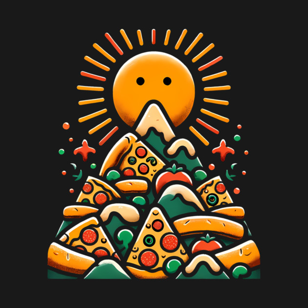 Funny Pizza Moutain for Pizza Lovers by logiamerch