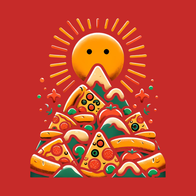Funny Pizza Moutain for Pizza Lovers by logiamerch