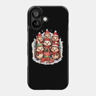Merry Christmas Hedge Hogs Phone Case