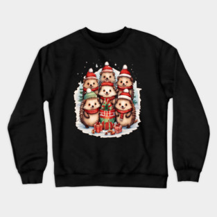 Merry Christmas Hedge Hogs Crewneck Sweatshirt