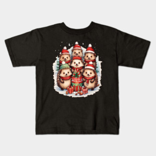 Merry Christmas Hedge Hogs Kids T-Shirt