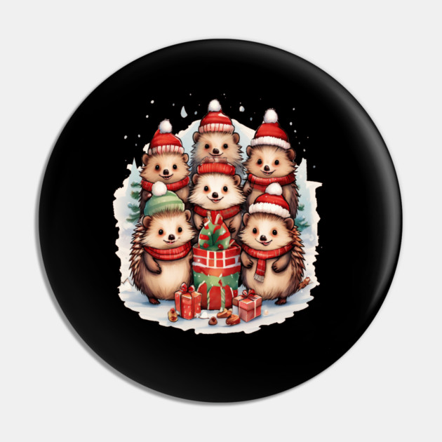 Merry Christmas Hedge Hogs Pin by BirdsnStuff