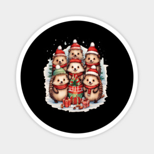 Merry Christmas Hedge Hogs Magnet