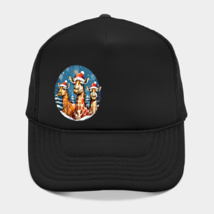Chrismtas Girraffe and Santa Hats Hat