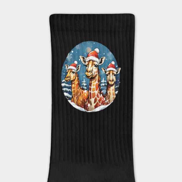 Chrismtas Girraffe and Santa Hats by BirdsnStuff