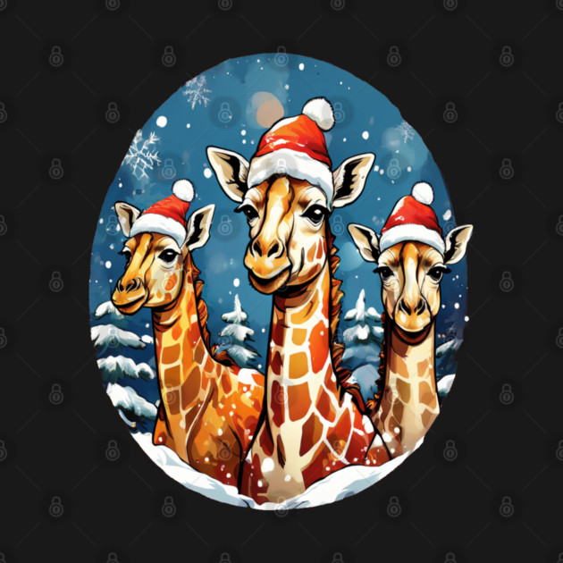 Chrismtas Girraffe and Santa Hats by BirdsnStuff