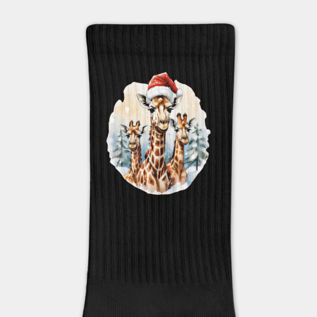 Chrismtas Girraffe and Santa Hats by BirdsnStuff