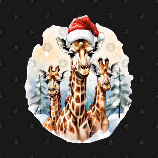 Chrismtas Girraffe and Santa Hats by BirdsnStuff
