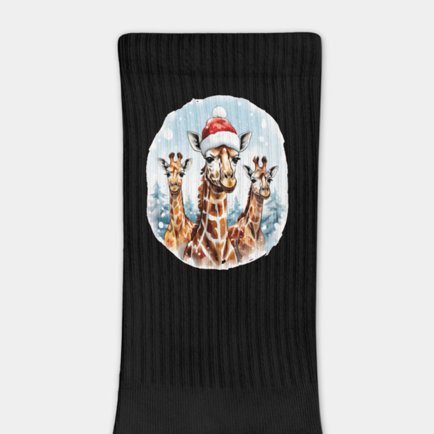 Chrismtas Girraffe and Santa Hats by BirdsnStuff