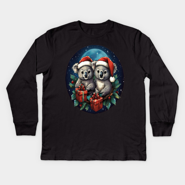 Koala Bear Christmas Kids Long Sleeve T-Shirt by BirdsnStuff