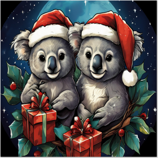 Koala Bear Christmas Wall Art by BirdsnStuff