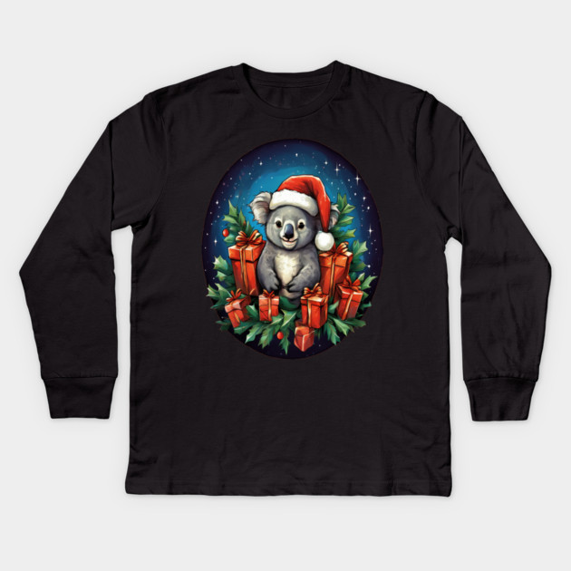 Koala Bear Christmas Kids Long Sleeve T-Shirt by BirdsnStuff