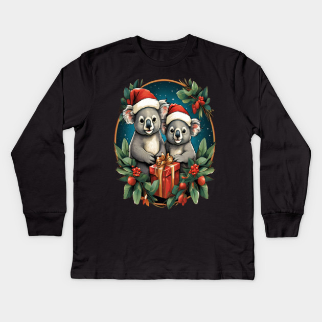 Koala Bear Christmas Kids Long Sleeve T-Shirt by BirdsnStuff