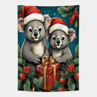 Koala Bear Christmas Tapestry