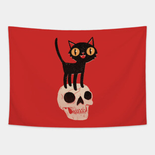 Look What The Halloween Cat Dragged In Tapestry