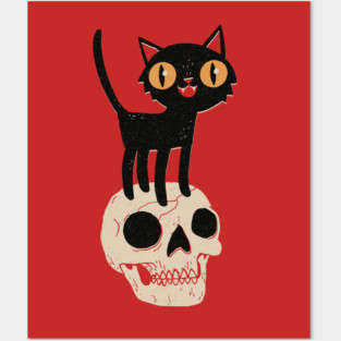 Look What The Halloween Cat Dragged In Posters and Art