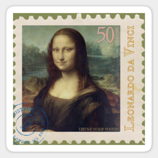 Mona Lisa Stamp Design Magnet