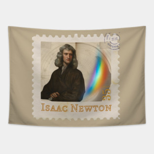 Sir Isaac Newton Vintage Style Stamp Design Tapestry