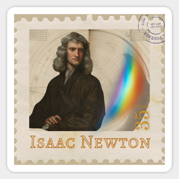 Sir Isaac Newton Vintage Style Stamp Design Magnet by TuncGK