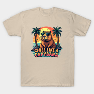 Chill Like A Capybara Relaxed Summer Vibes T-Shirt