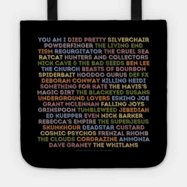 Aussie 90's Bands Tote by Timeless Chaos