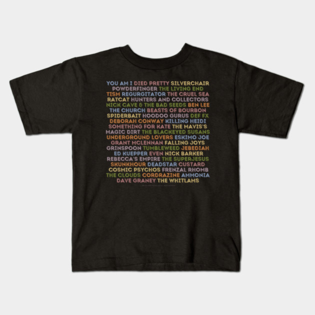 Aussie 90's Bands Kids T-Shirt by Timeless Chaos