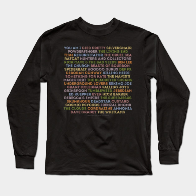 Aussie 90's Bands Long Sleeve T-Shirt by Timeless Chaos