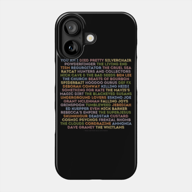 Aussie 90's Bands Back Print Phone Case by Timeless Chaos