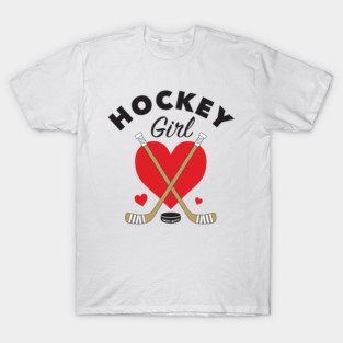 Hockey Girl Heart and Hockey Sticks T-Shirt