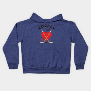 Hockey Girl Heart and Hockey Sticks Kids Hoodie