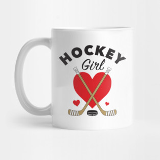Hockey Girl Heart and Hockey Sticks Mug