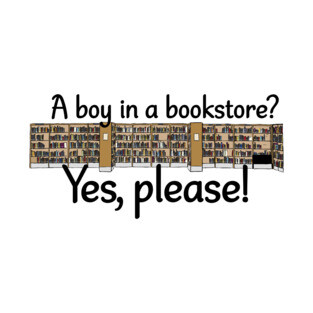 A boy in a bookstore? Yes, please! (front) T-Shirt