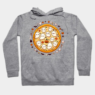 Funny Pizza Halloween with Pumpkin and Ghost Hoodie