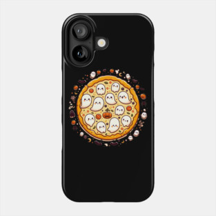 Funny Pizza Halloween with Pumpkin and Ghost Phone Case