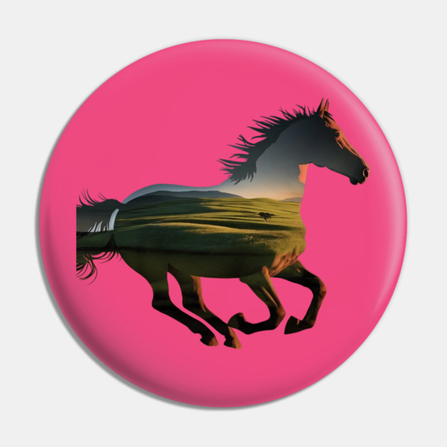 The artistic double exposure effect merges the horse overlaid with a serene landscape scene Pin by animegirlnft