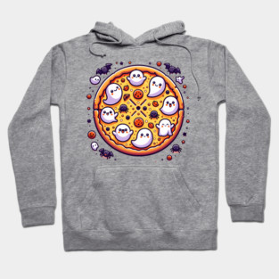 Funny Pizza Halloween with Pumpkin and Ghost Hoodie