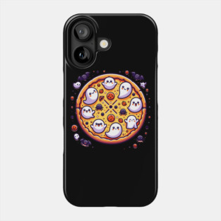 Funny Pizza Halloween with Pumpkin and Ghost Phone Case
