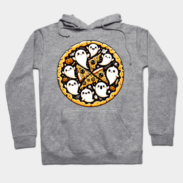 Funny Pizza Halloween with Pumpkin and Ghost Hoodie by logiamerch