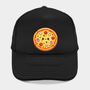 Funny Pizza Halloween with Pumpkin and Ghost Hat